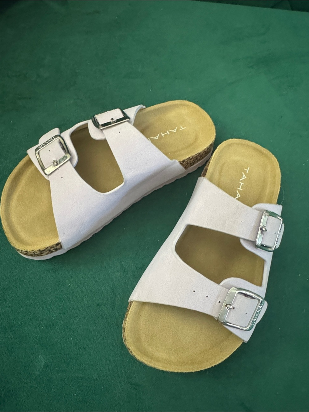 Tahari Lavender Double-Buckle Cork Footbed Sandals